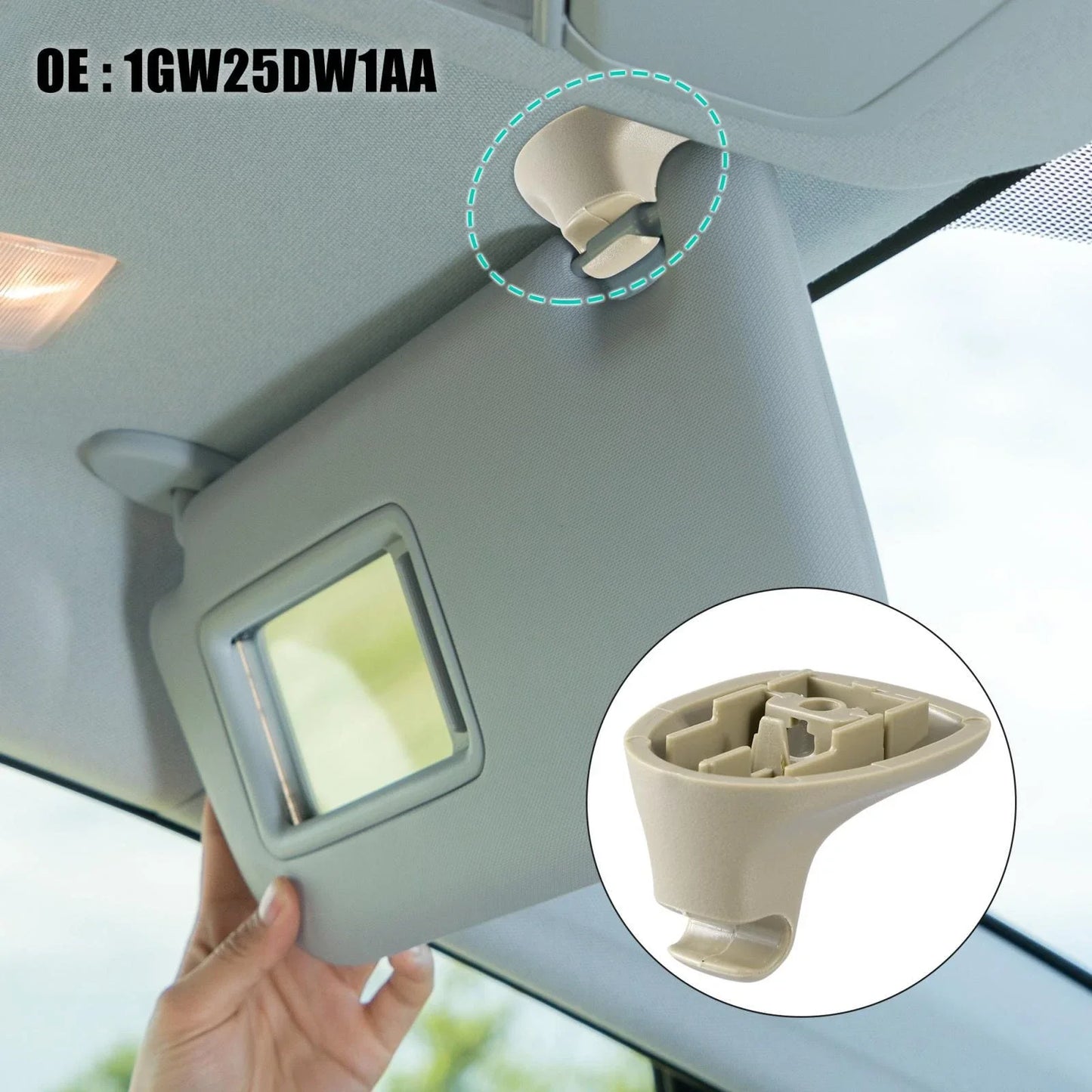 Beige Car Plastic Sun Visor Hook Clip for Dodge Magnum (2005-2007)