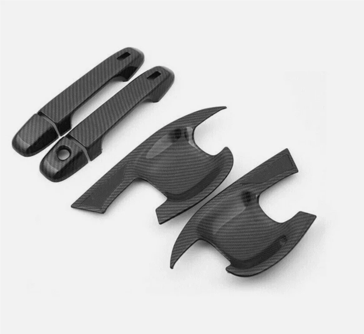 4x Carbon Fiber Front Door Handle Decor Cover Trim for Toyota C-HR (2017–2022)