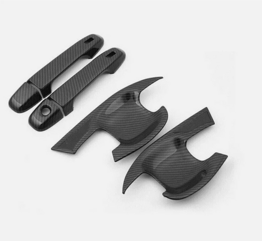4x Carbon Fiber Front Door Handle Decor Cover Trim for Toyota C-HR (2017–2022)