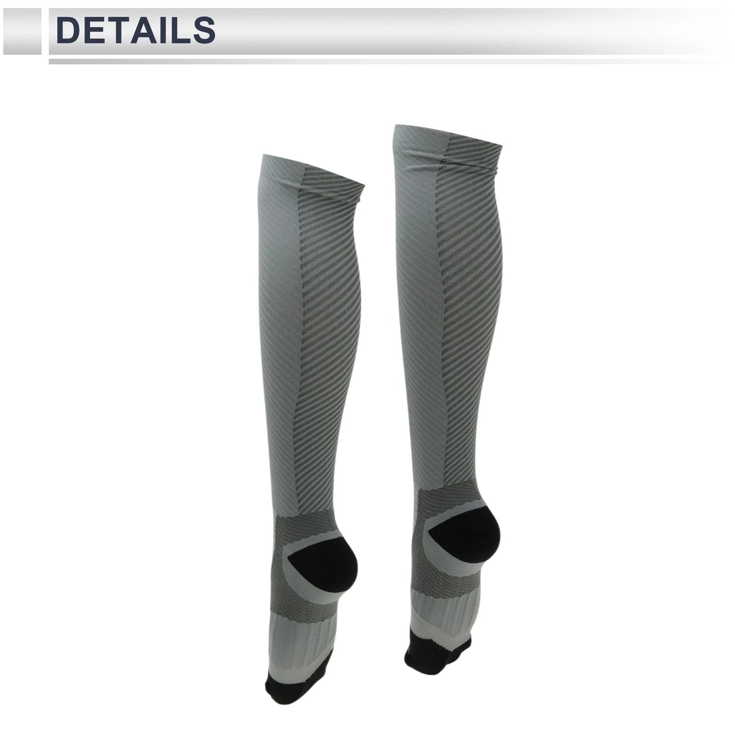 Cycling Socks Anti-Friction Size M Colorblock Light Gray