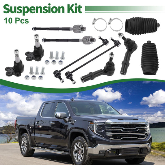 10 x Front Suspension Kit Tie Rod Ends & Sway Bar Links for GMC