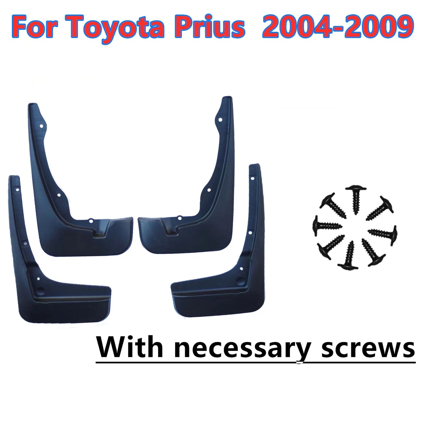 4 x Front & Rear Molded Fender Splash Mud Flaps for Toyota Prius (2004–2009)