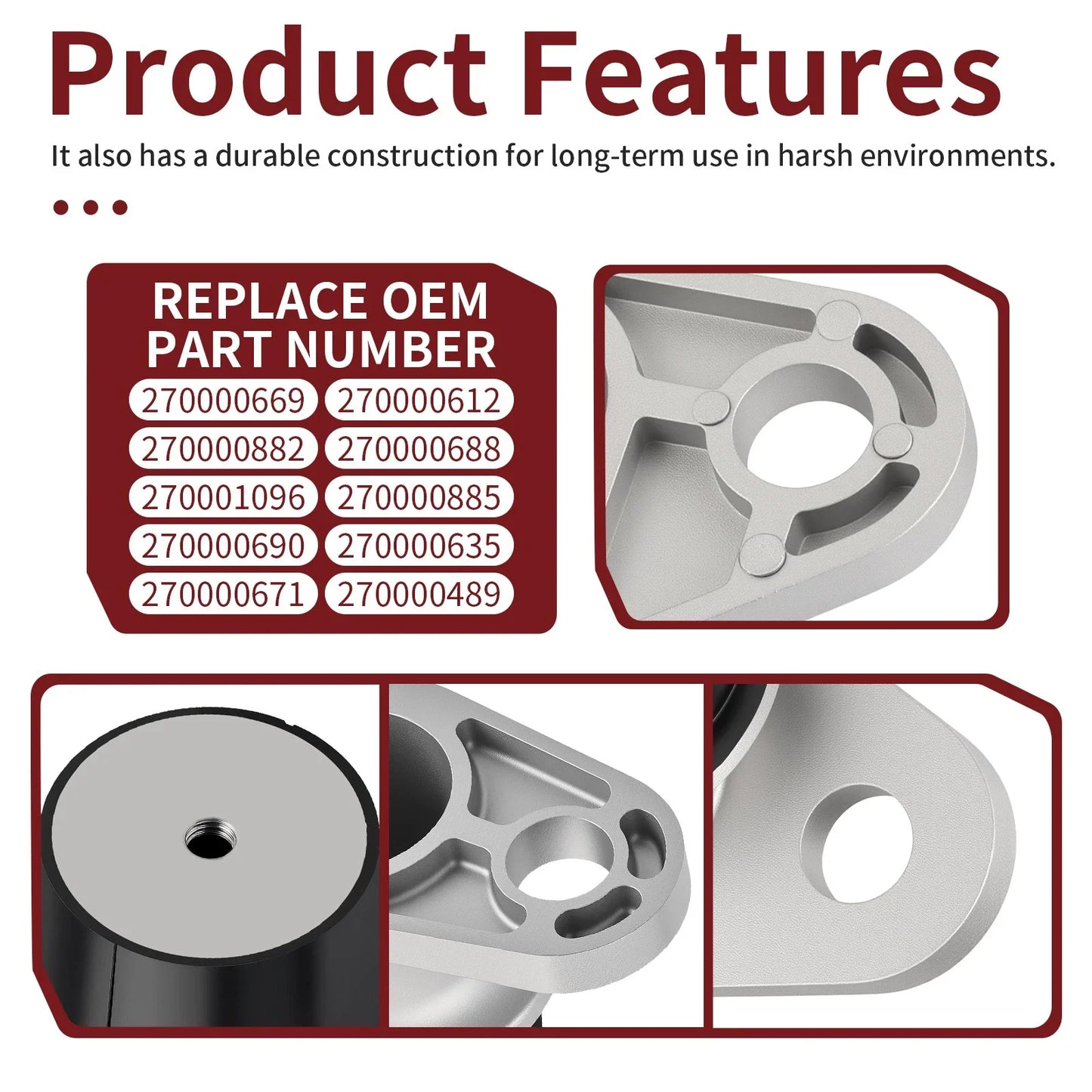 3x engine mounts for Sea-Doo RXT (2005–2007)