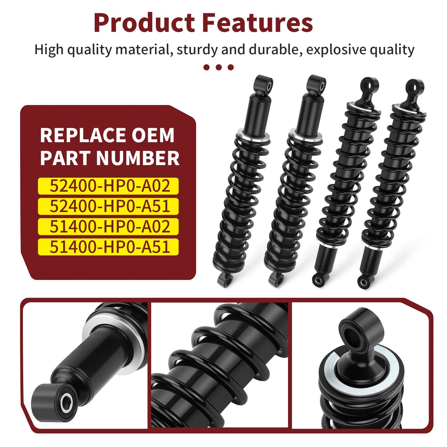 Front Rear Shocks Absorber for Honda Foreman 500 4x4 ES (2005–2011)