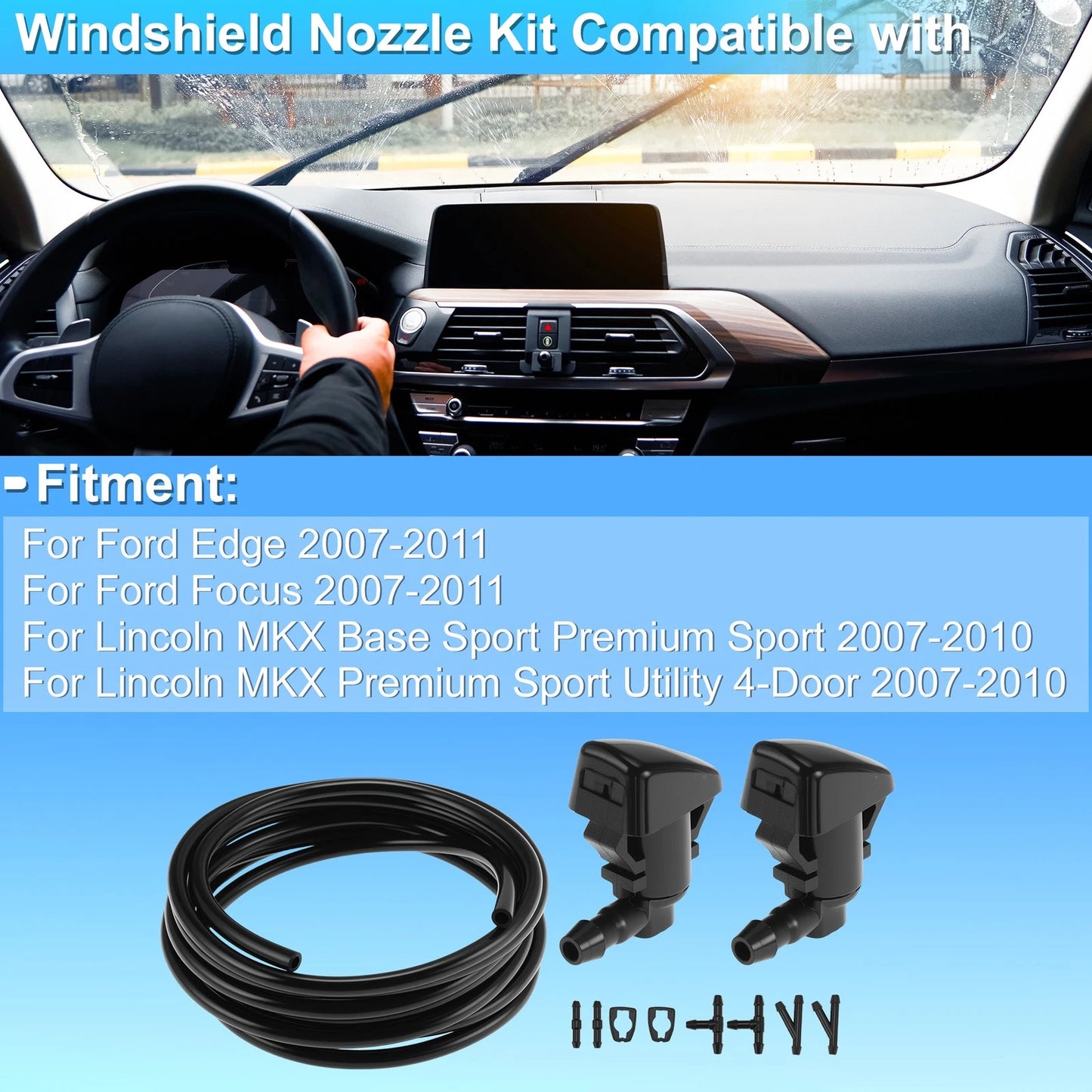 Windshield Washer Nozzle Kit for Ford Edge (2007–2011) 8S4Z17603AA