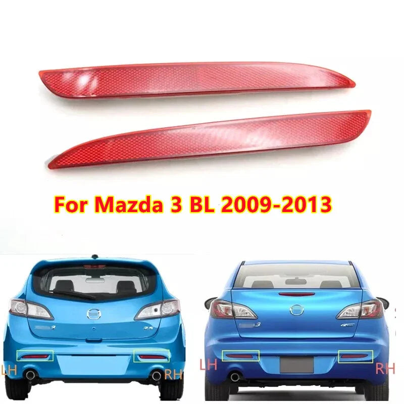 Pair Rear Bumper Reflector Fog Lamp Warning Light for Mazda 3 (2009–2013)
