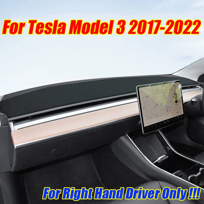 RHD Leather Dashboard Cover Pad for Tesla Model 3 (2017–2022)