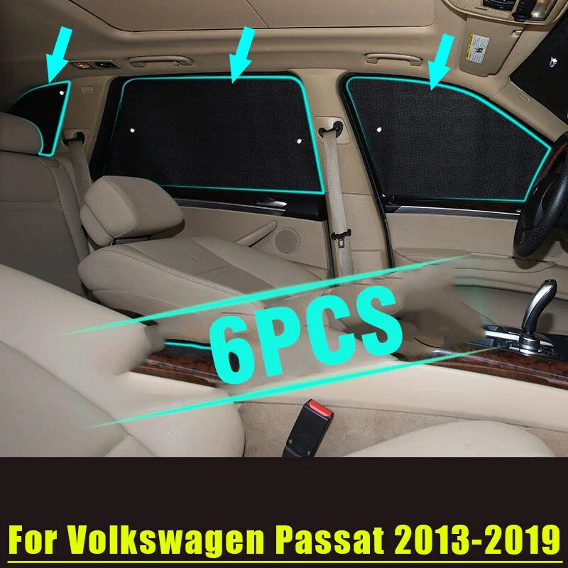 Side Window Camp Black Silver Privacy Sunshade for Volkswagen Passat (2013–2019)