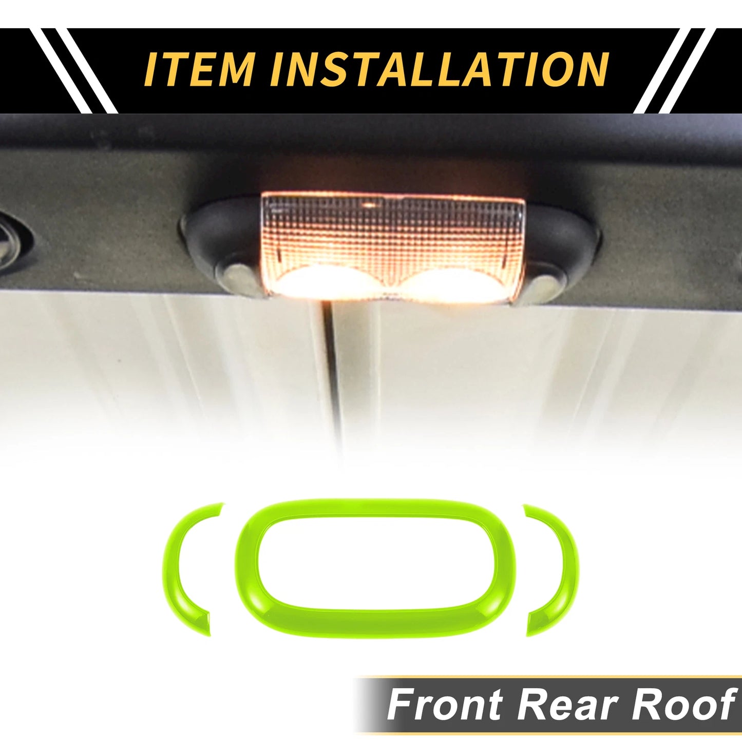 Front Rear Roof Reading Light Trim Cover for Jeep Wrangler JK (2011–2017) Red