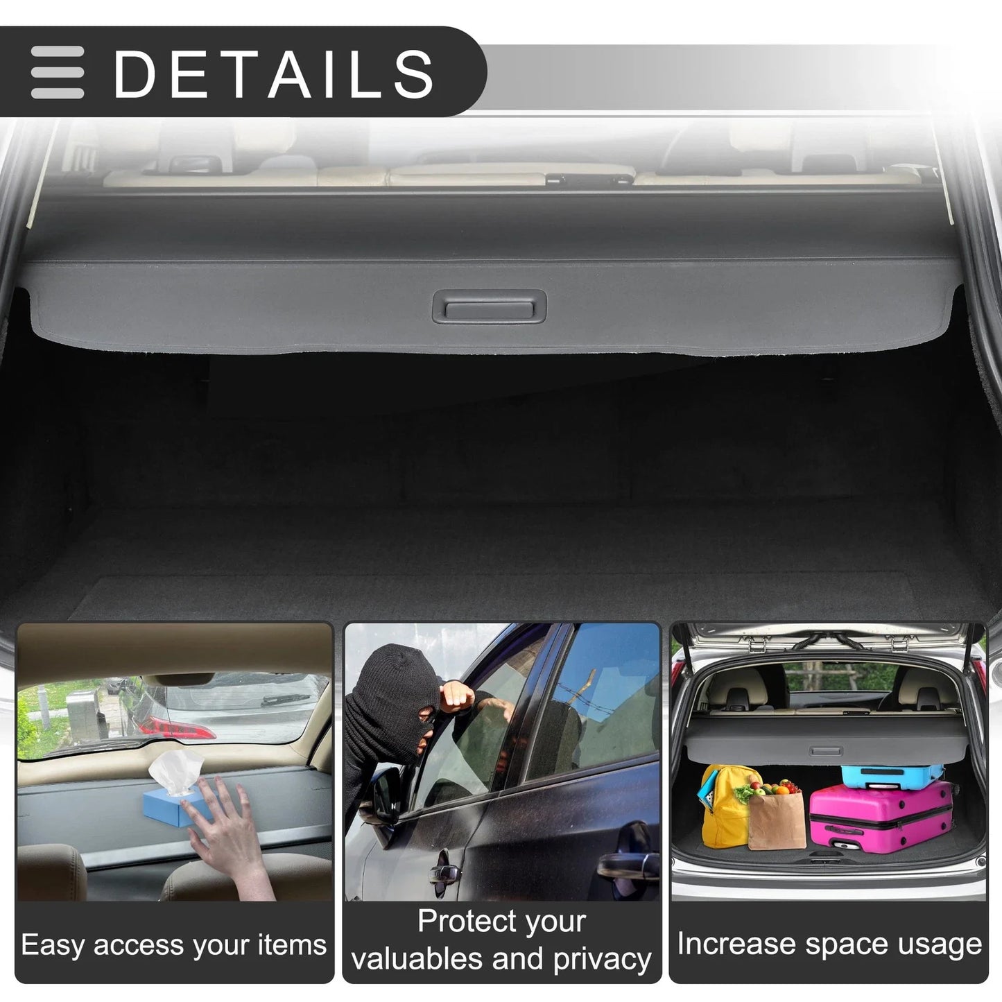 Retractable Cargo Cover for Honda CR-V 2012-2016 Rear Trunk Parcel Shelf