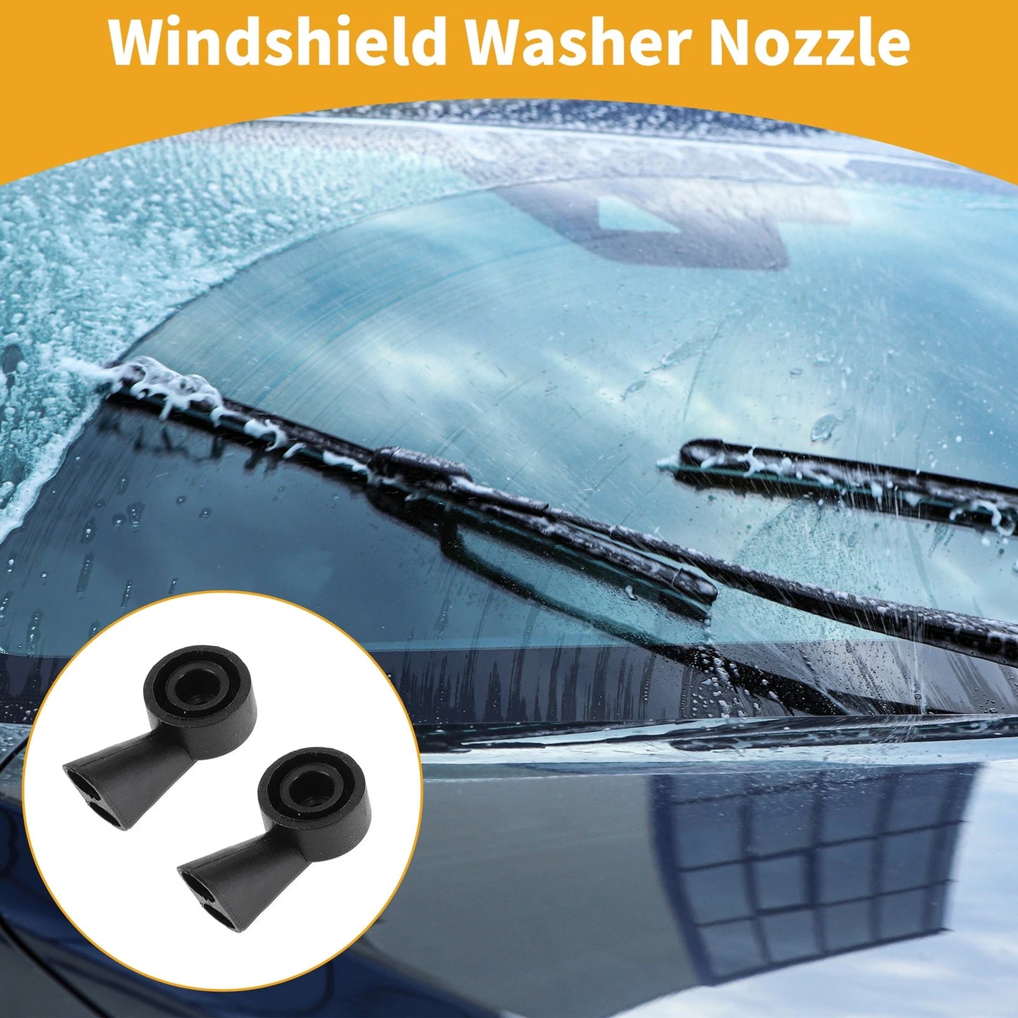 Set of 2 Front Windshield Washer Nozzles for Audi A6 (2016–2020) & Q8 (2020) Black
