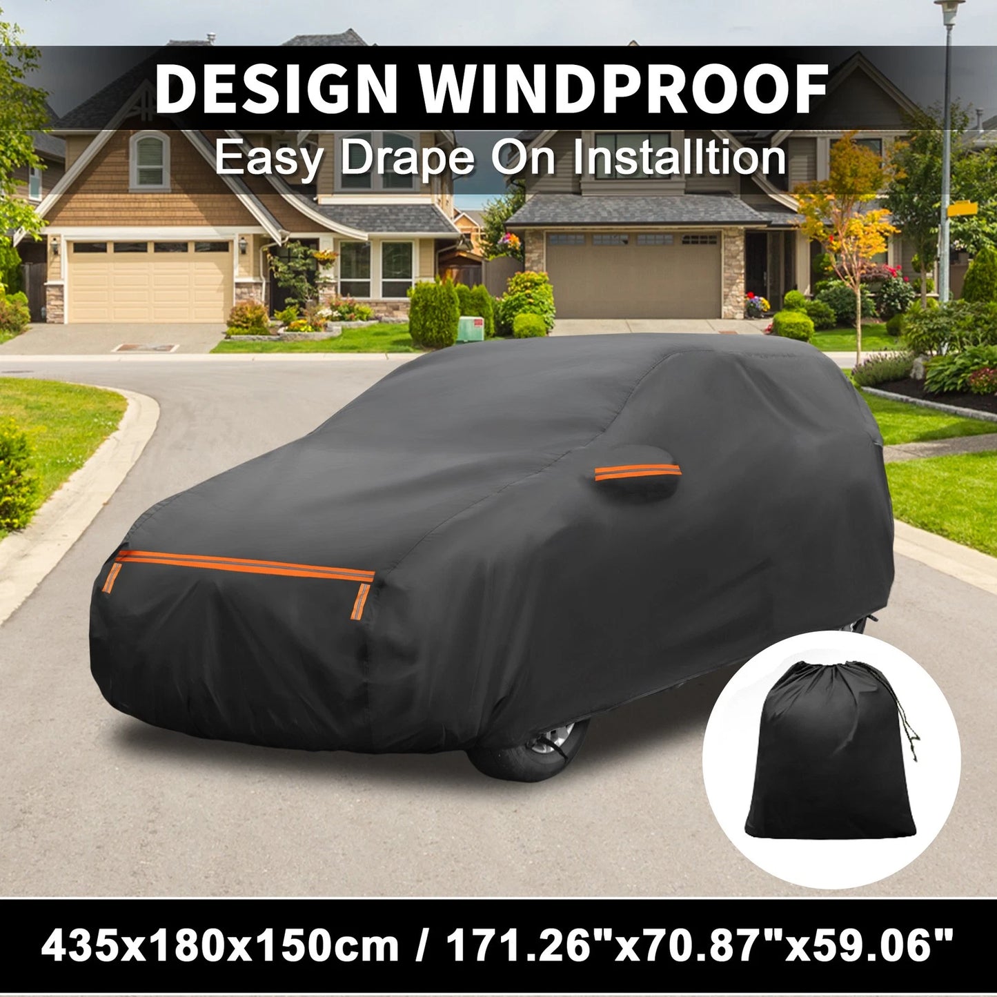 Waterproof Car Cover for Toyota Sienta (2016–2023) - Aluminum, Zipper