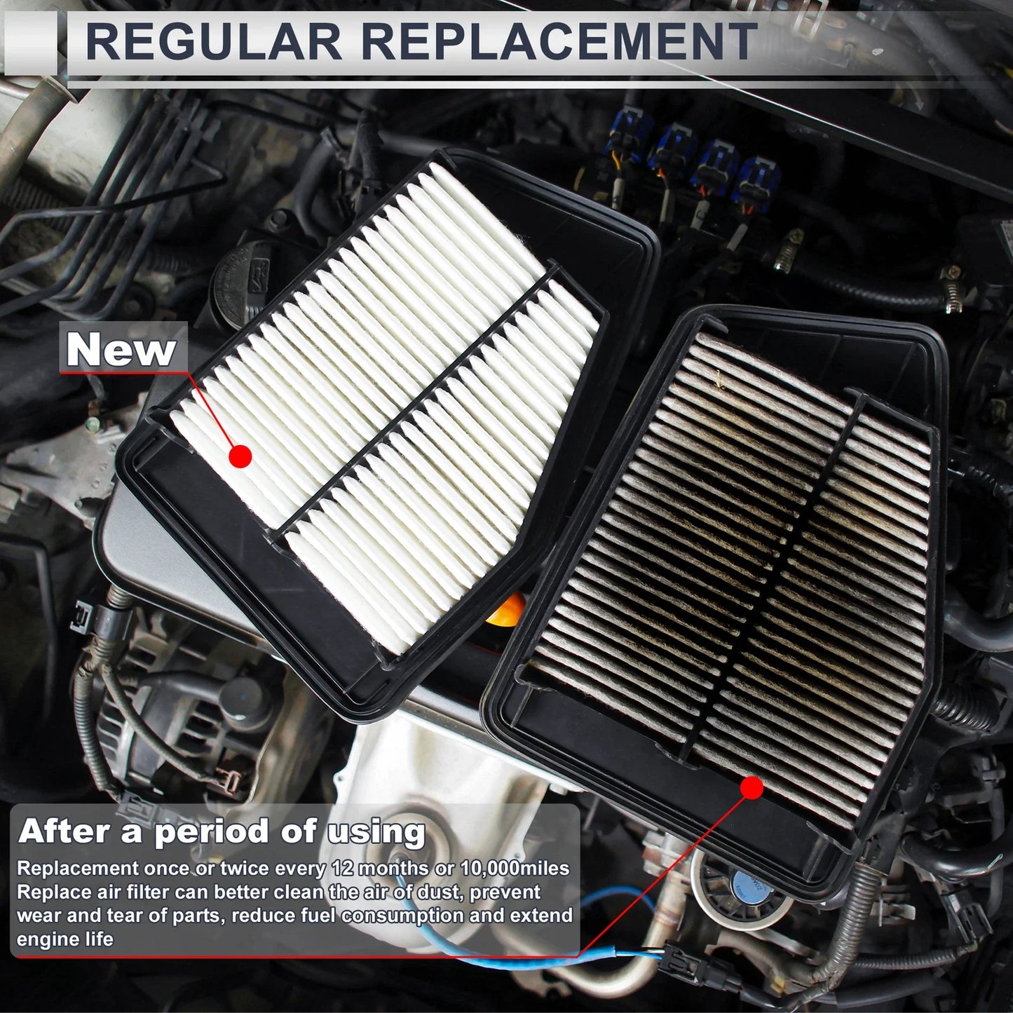 Engine Air Filter for Mercedes-Benz SLK250 R172 L4 1.8L (2012-2015)