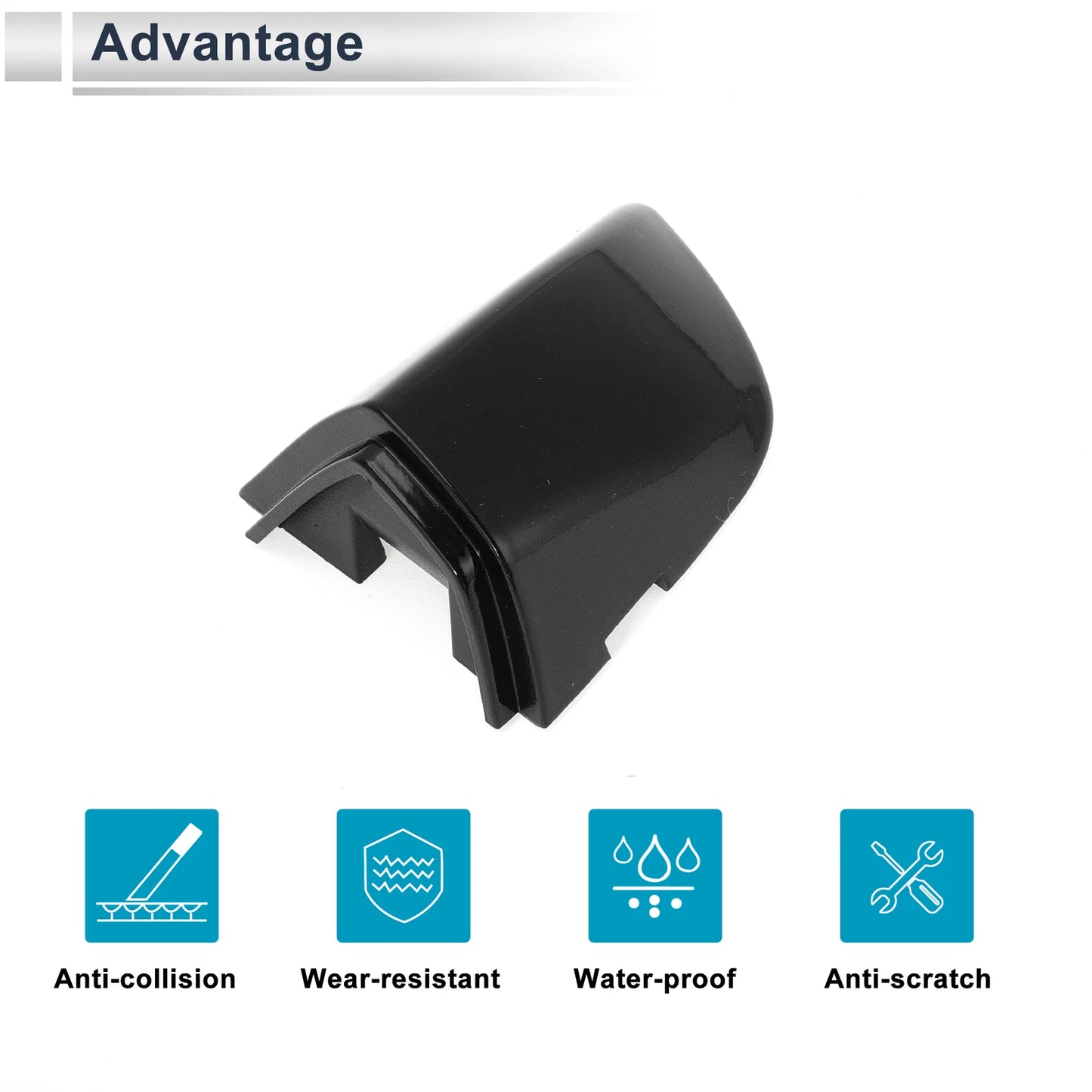 Front Left Door Handle Lock Cylinder Cover for VW Passat (2012–2019) 5KD837879 Black ABS