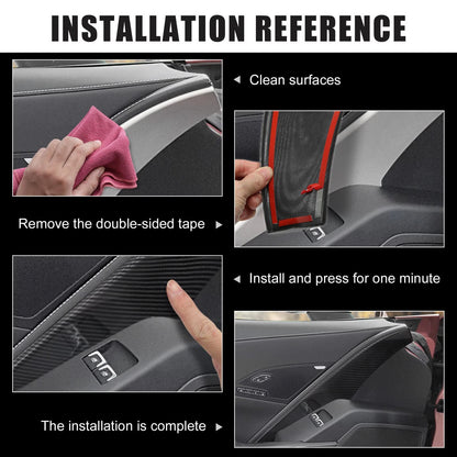 Carbon Fiber Cab Door Panel Decor Sticker Cover for Chevrolet Corvette C7 (2014–2019)