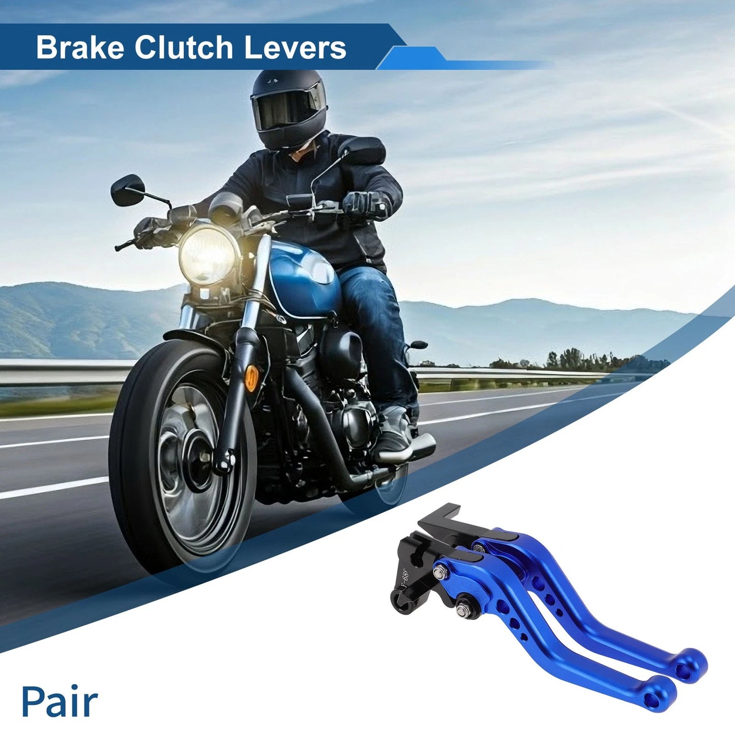 Adjustable Short Brake Clutch Lever Set for Yamaha Tenere 700 (2019–2024) Blue