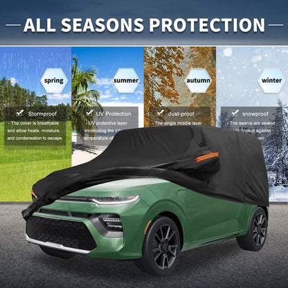 Waterproof Car Cover for Kia Soul (2010–2023) - Aluminum Film, Zipper