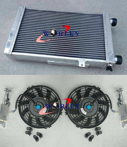 3 Row Aluminum Radiator with Fans for Lotus Europa (1966–1976)