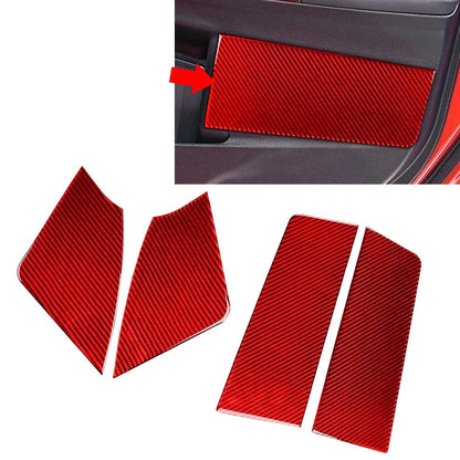 Carbon Fiber Red Door Panel Cover Trim for Subaru WRX STI (2015–2021)