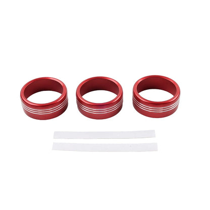 Set of 2 Red AC Climate Control Knob Ring Covers for Subaru Forester XV Crosstrek WRX STi