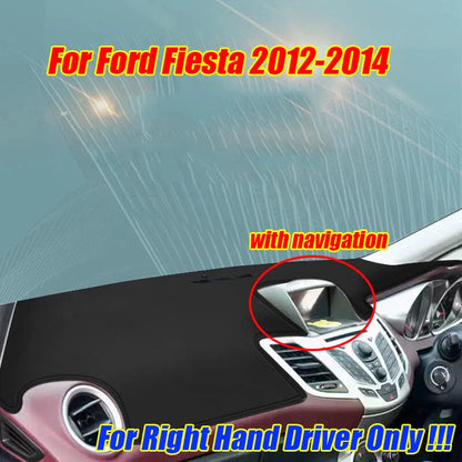 RHD Leather Dashboard Cover Pad Mat for Ford Fiesta (2012–2014)