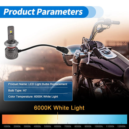 H7 LED Light Bulbs Replacement for Various Models (6000K, No Flicker)