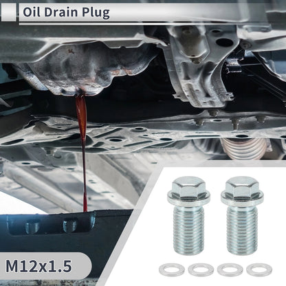 Set of 1 M12x1.5 Engine Oil Drain Plug with Gasket for Car Motorcycle