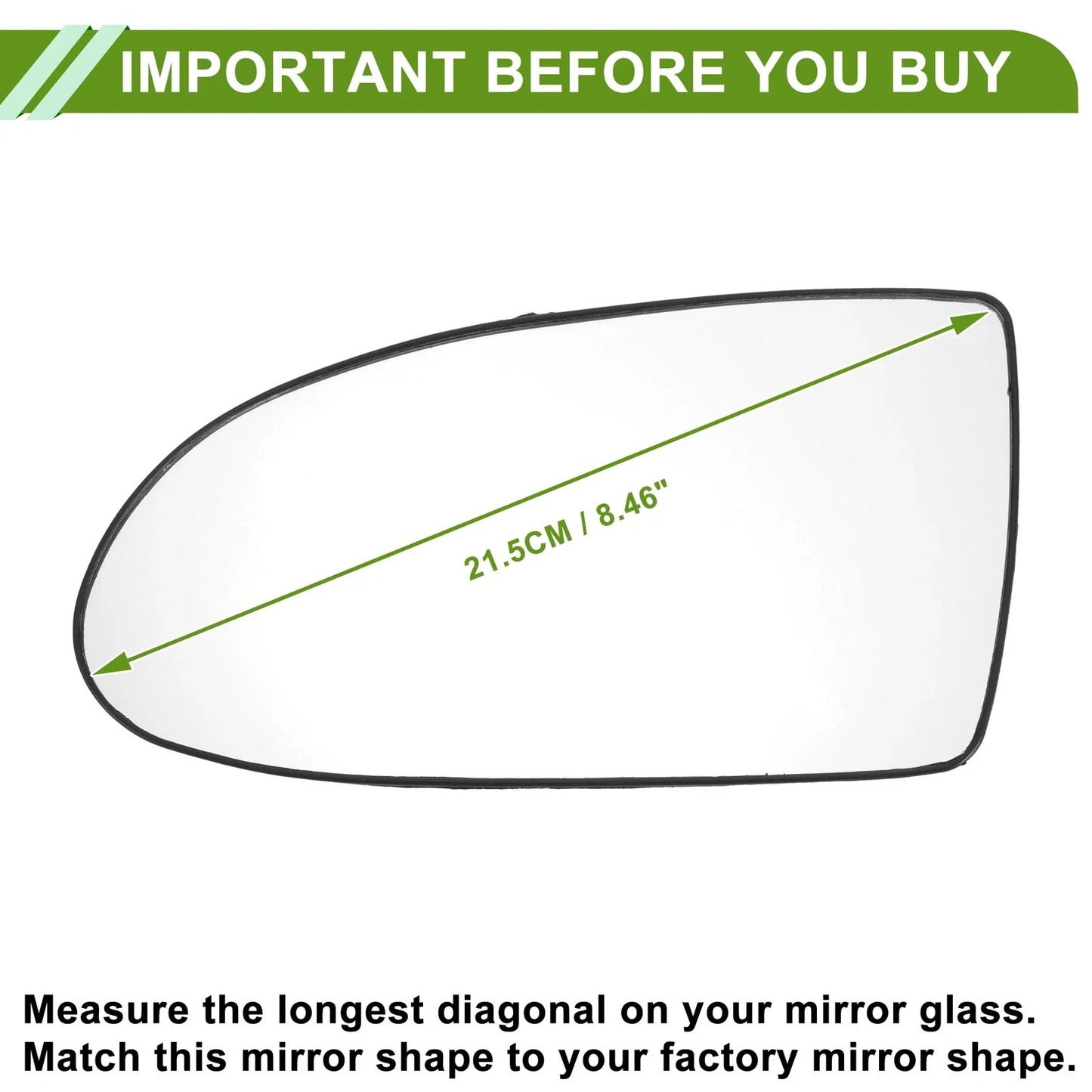 Heated Left Side Mirror Glass for Hyundai Accent (2005-2009)