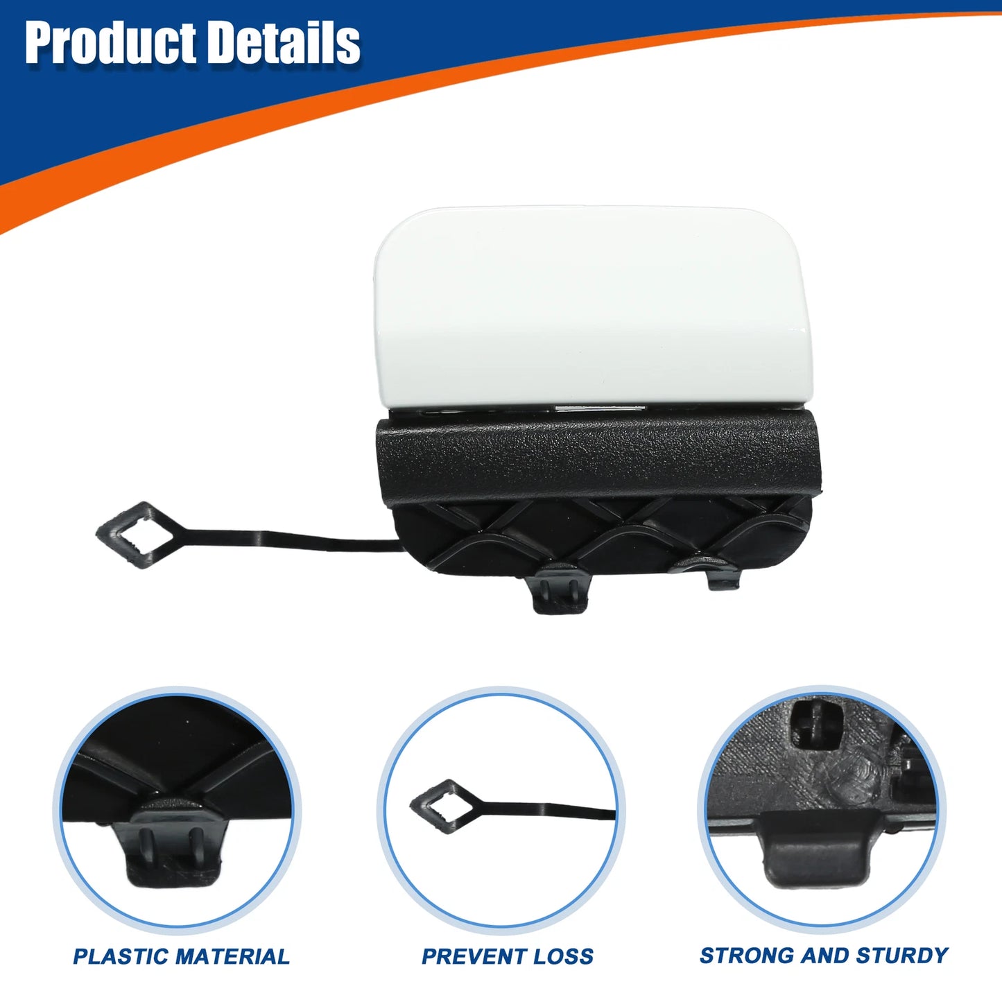 Tow Hook Cover for Mercedes-Benz C-Class (2015–2021) No.A2058850256 White