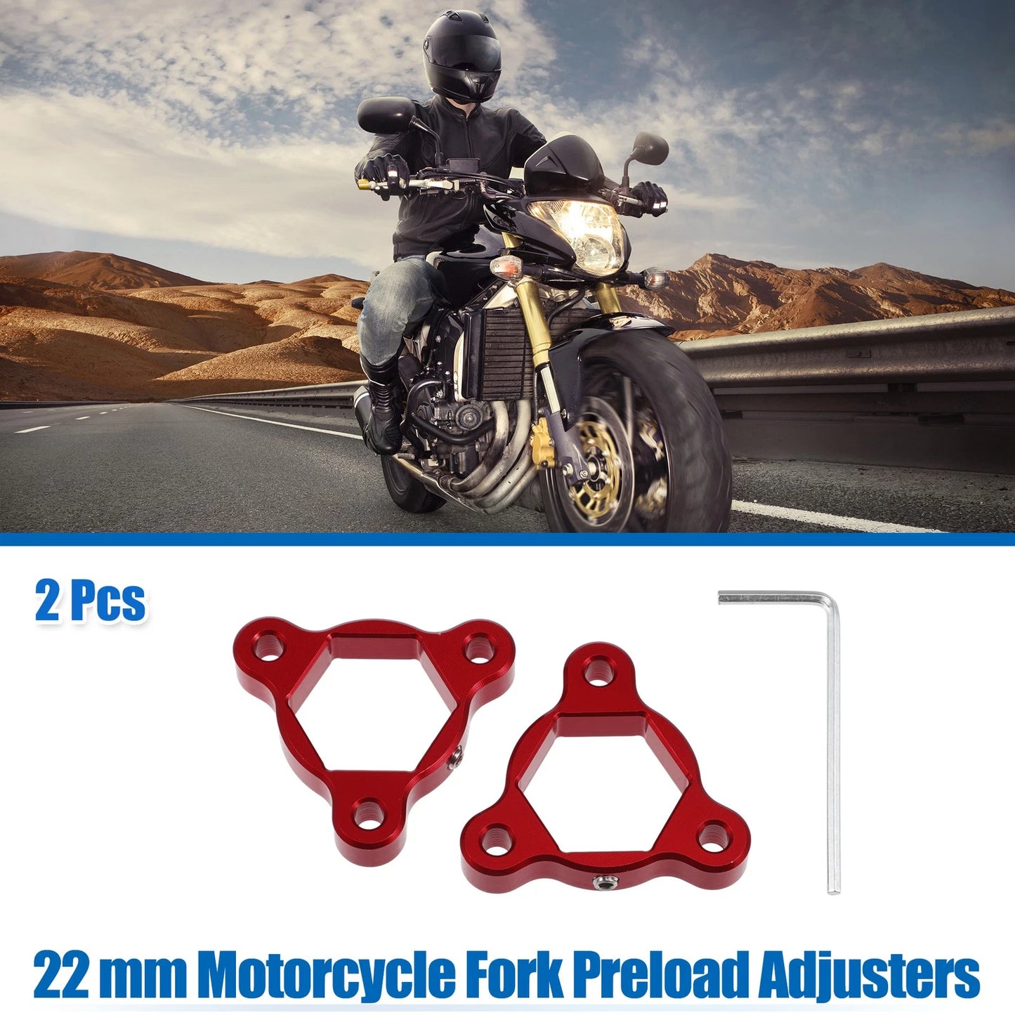 2X Fork Preload Adjusters for Motorcycle (Universal)