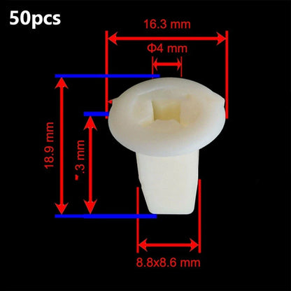 50 Pcs Nylon Nut-Screw Grommet Clip for Toyota / Mazda / Honda