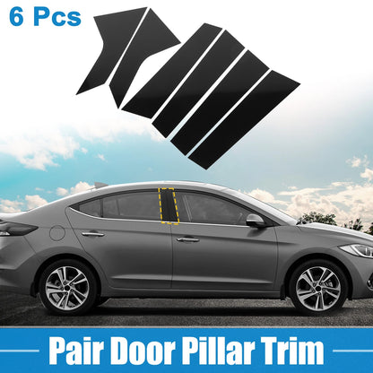 Set of 6 Windshield B Pillar Trim Exterior Garnish for Hyundai Elantra (2021–2023)