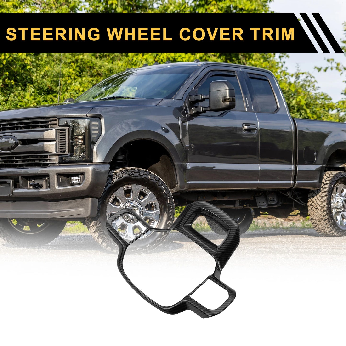 Steering Wheel Cover Trim for Ford F-150 (2021–2024) Carbon Fiber Pattern Set