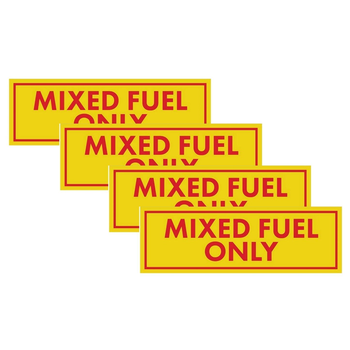 Set of 4 Fuel Only Vinyl Stickers for Truck (Gasoline, Oil, 2-Stroke)