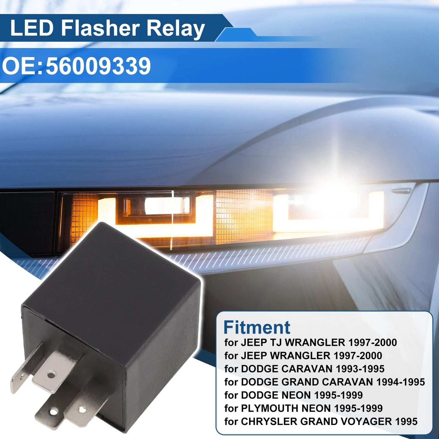 LED Turn Signal Light Bulb Flasher for Jeep Wrangler TJ (1997–2000) No. 56009339