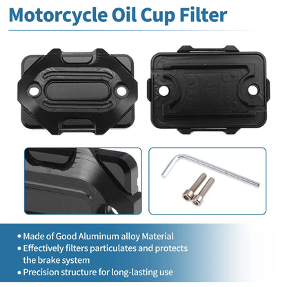 Set of 1 Oil Cup Filter for Motorcycle (Aluminum Alloy, Black)