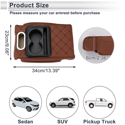 Universal Car Center Console Cover Armrest Storage Box 13.39"x9.06"x2.36"