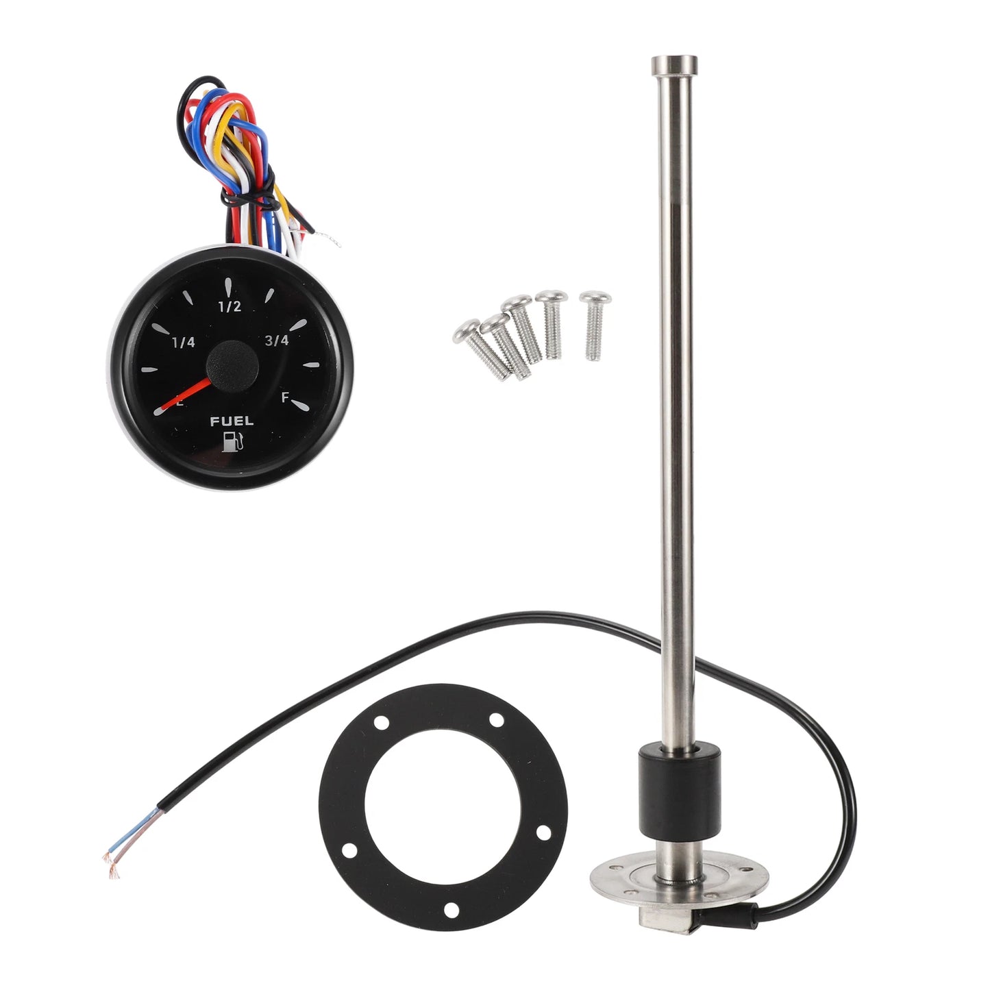 Fuel Sending Unit and Gauge Kit 0-190 Ohm for Boat Car Vehicle (0-190)