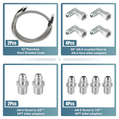 53" Transmission Cooler Hose Line Fitting Set for Chevy TH350 TH400 700R4