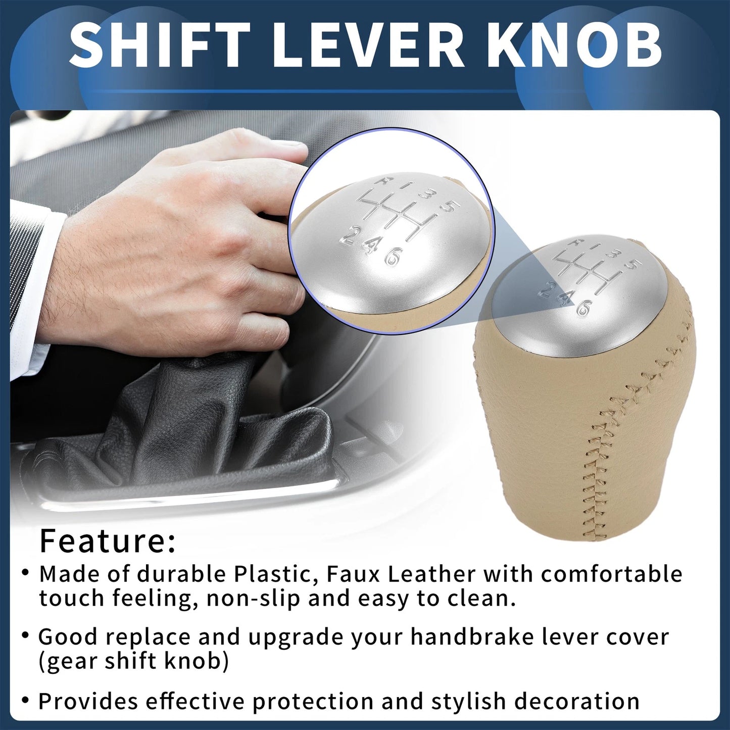 6 Speed Manual Gear Shifter Knob for Nissan Juke (2011–2013) Plastic Leather