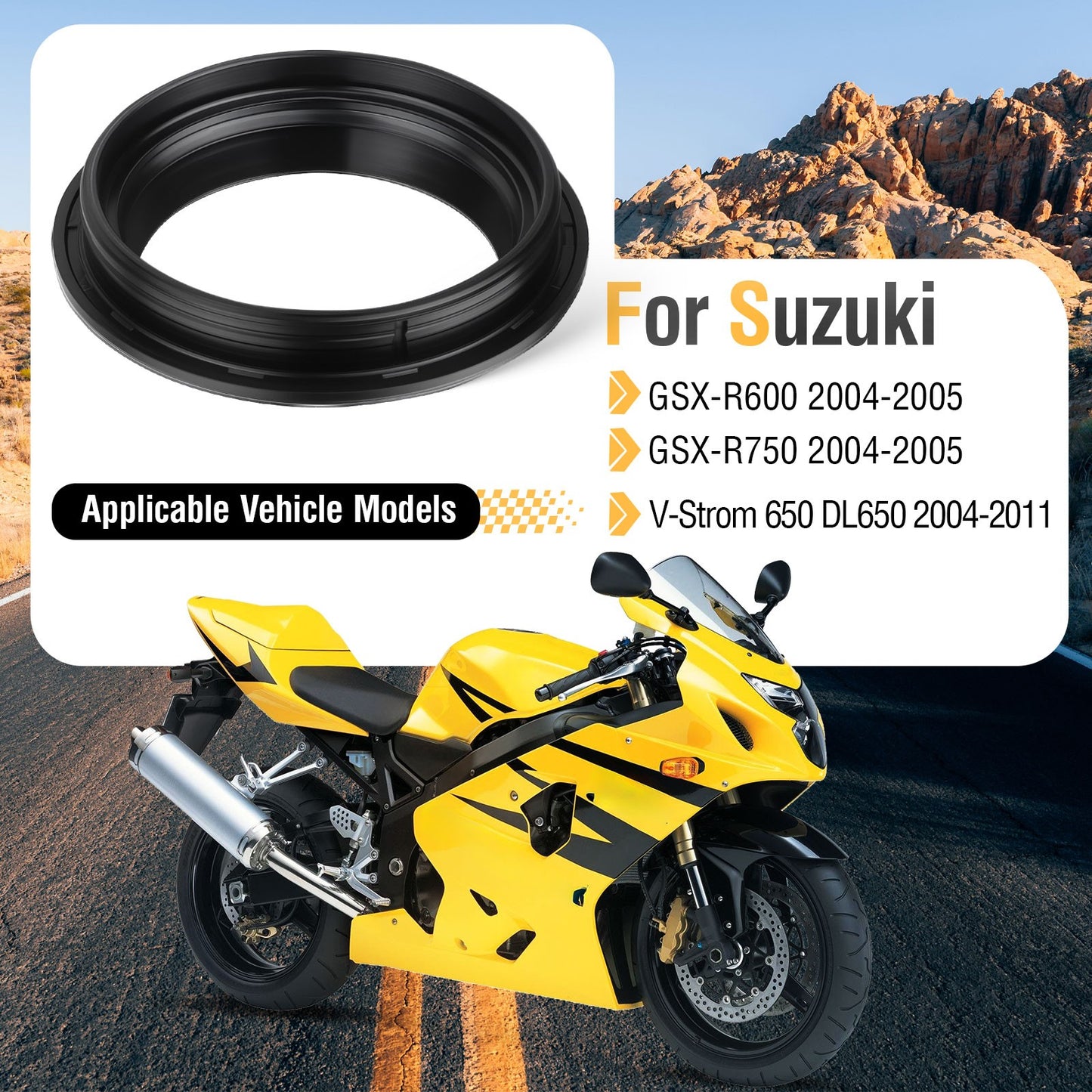 Front Fork Dust Oil Seal Kit for Suzuki V-Strom 650 (2004–2011)