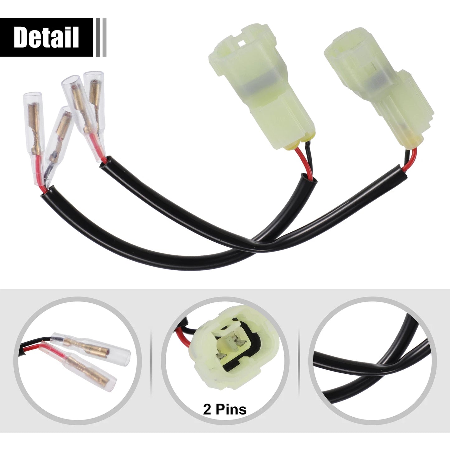 2X Motorcycle Turn Signal Cable Adapter Connectors for Honda