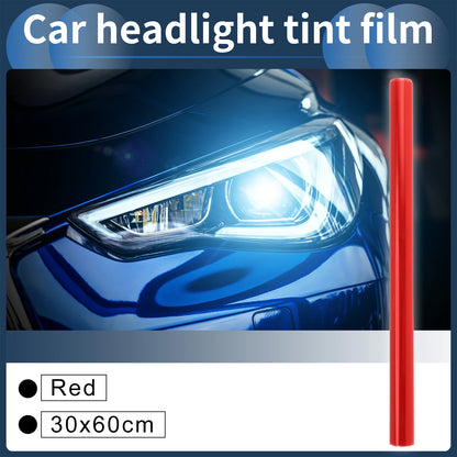 Headlight Taillight Tint Film for Universal Cars (23.62"x11.81") Red 1 Pc