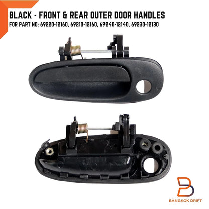 Black Outer Door Handles for Toyota Corolla AE100 AE101 AE102 (1992-1998)