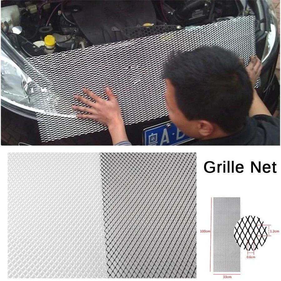 Silver Aluminium Racing Grille Mesh Vent for Universal Car 100x33cm
