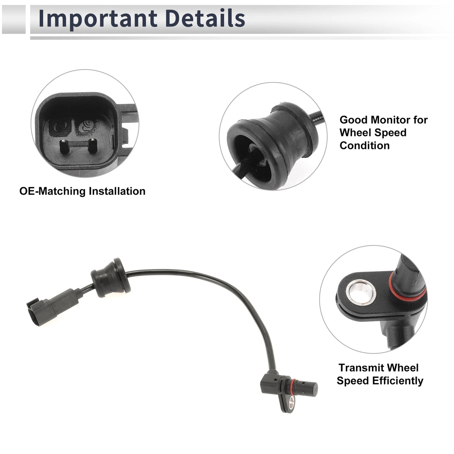 ABS Wheel Speed Sensor for Chevrolet Equinox (2010–2017) 1 Pc Rear Left/Right