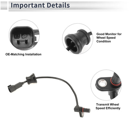 ABS Wheel Speed Sensor for Chevrolet Equinox (2010–2017) 1 Pc Rear Left/Right