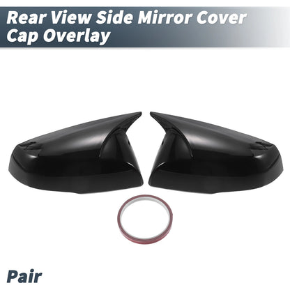 Pair Rearview Mirror Cover Overlay Gloss Black for Toyota RAV4 (2019–2022)