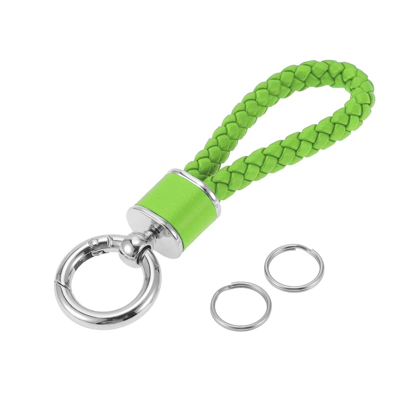 Car Keychain with Ring for Universal Use (Light Green, Silver Tone)