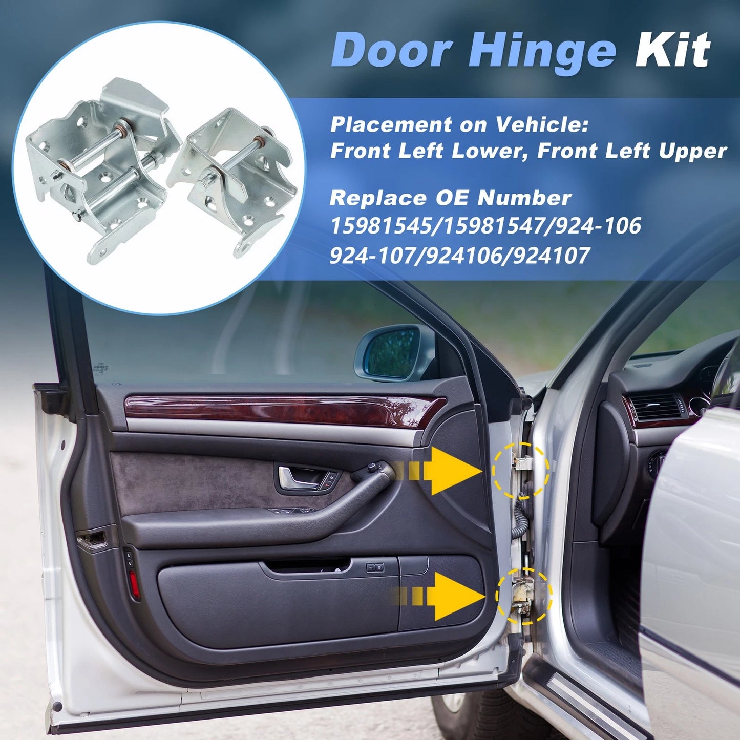 Front Left Upper Lower Door Hinge Kit for Chevy Blazer S10 (1995–2005) 15981545